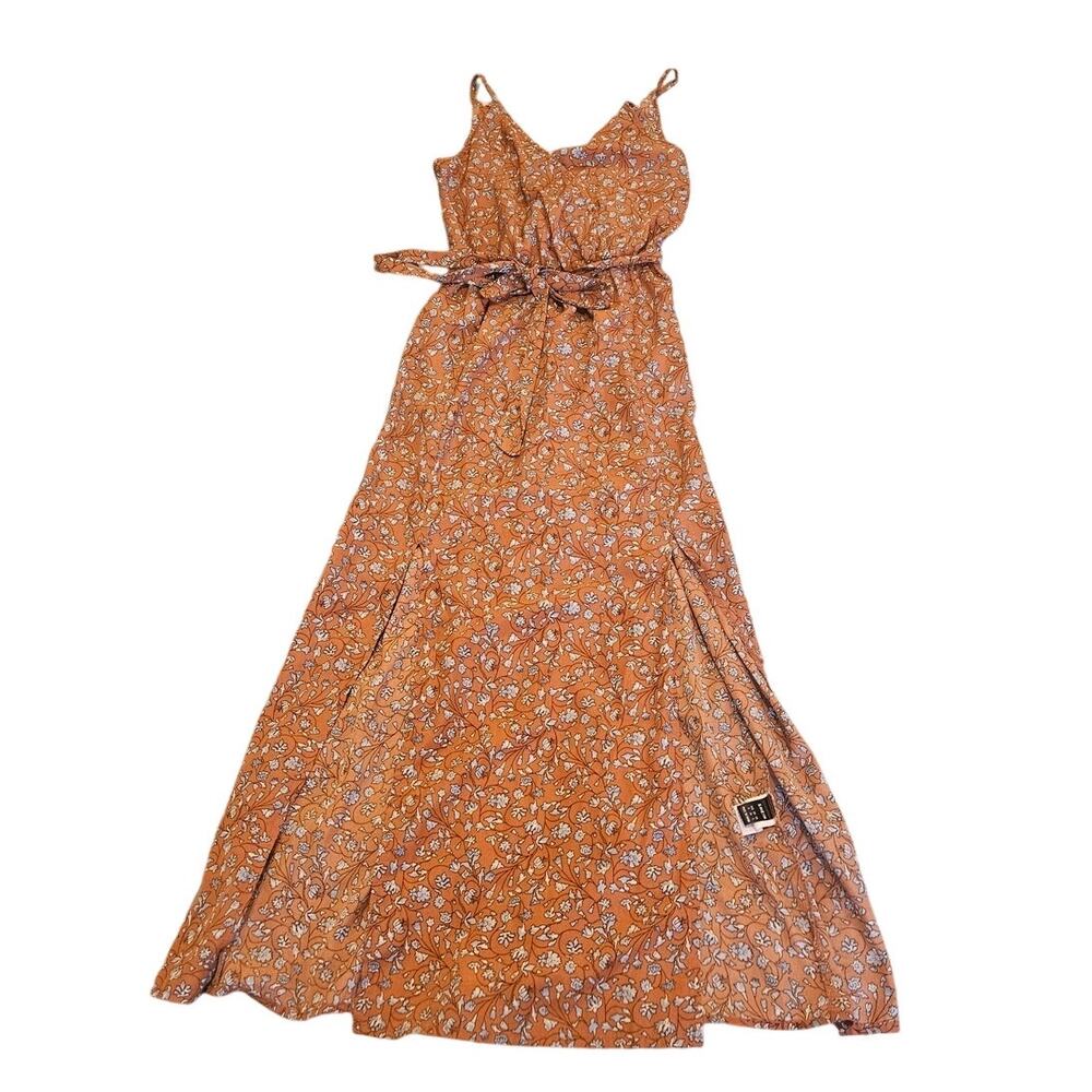 SHEIN Floral Boho Maxi Dress Size 4 Waist Side Slit